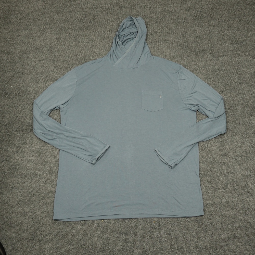 Free Fly Hoodie Mens XXL Blue Bamboo Viscose Lightweight Pocket Thumbhole Cuffs